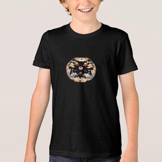 Modern Holiday Flowers Boys T-Shirt Tri-Blend Shirt (Front)