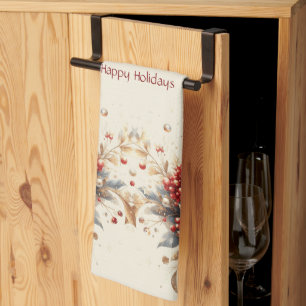 Modern Holiday Flowers Kitchen Towel