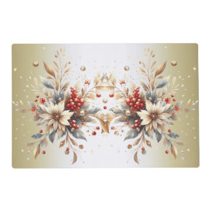 Modern Holiday Flowers Paper Placemat