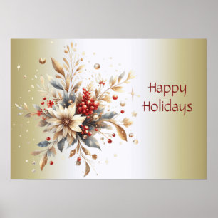 Modern Holiday Flowers Poster