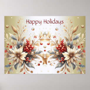 Modern Holiday Flowers Poster