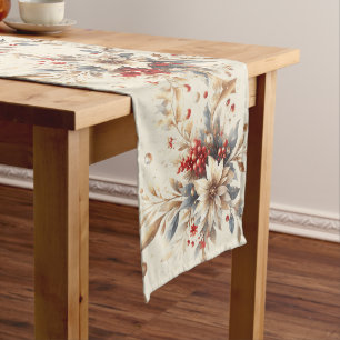Modern Holiday Flowers Table Runner