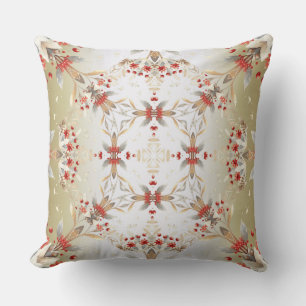 Modern Holiday Flowers Throw Pillow