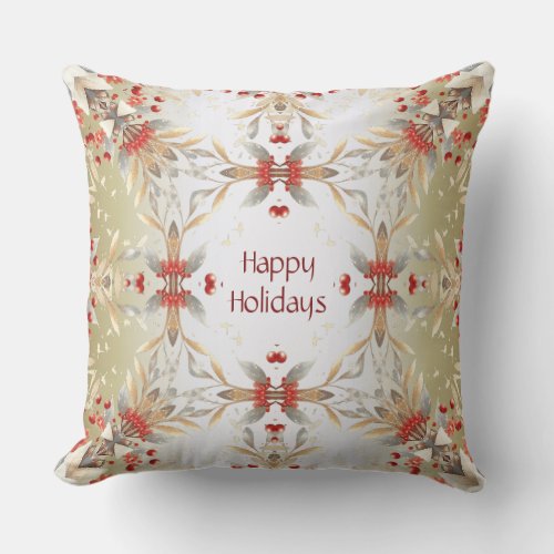 Modern Holiday Flowers Throw Pillow