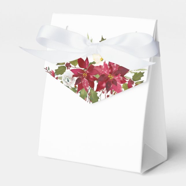 Modern Holiday Geometric Floral Wreath Favor Boxes (Front Side)