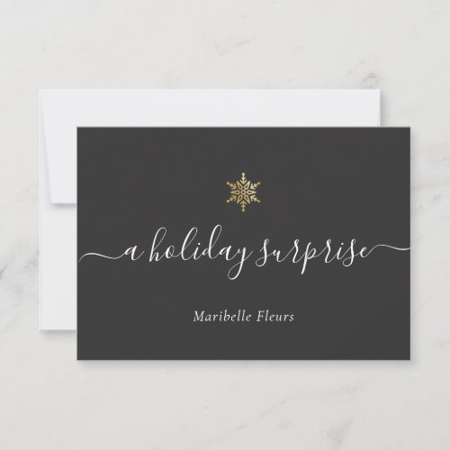 Modern Holiday Gift Certificate Gold Snowflake