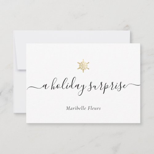 Modern Holiday Gift Certificate Gold Snowflake