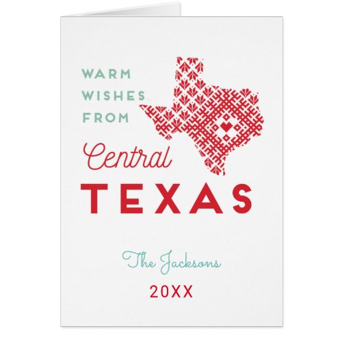 Modern holiday greetings from Central Texas
