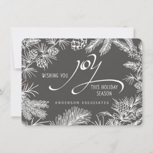 Modern Holiday Joy Botanical Winter Branches Card