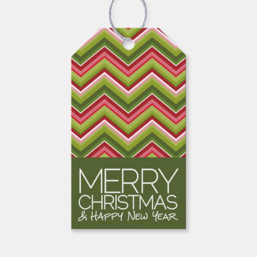 Modern Holiday _ Merry Christmas red green Gift Tags