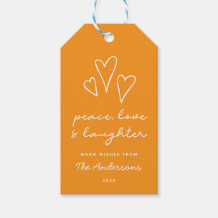 Modern Holiday   Minimal Chic Peace Love Laughter Gift Tags