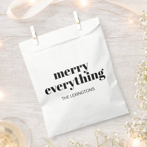 Modern Holiday Minimalist Merry Everything Favor Bag