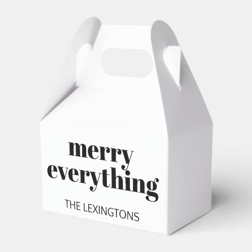 Modern Holiday Minimalist Merry Everything Favor Boxes