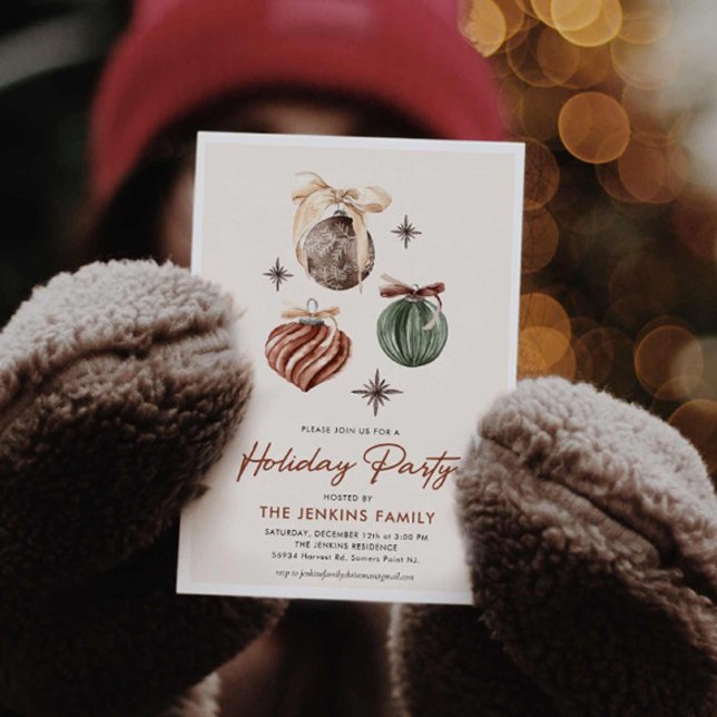 Modern Holiday Party Invitation (Boho Modern Holiday party invitation)