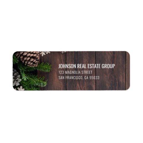 Modern Holiday Pine Tree Cone Label