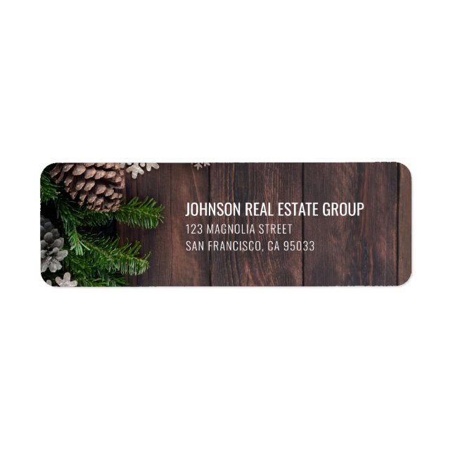 Modern Holiday Pine Tree Cone Label (Front)