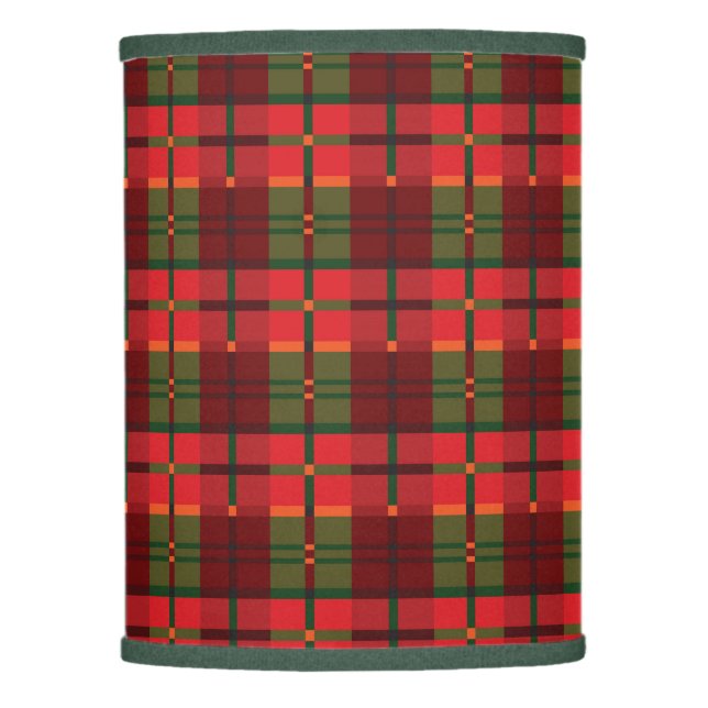 Modern Holiday Plaid Pattern in Red and Green Lamp Shade (Front)