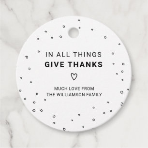 Modern Holiday Quote Trendy Simple Thank You Favor Tags