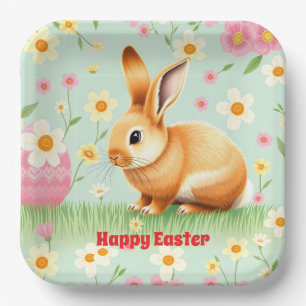Modern Holiday Rabbit Easter Collection Paper Plates