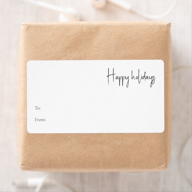 Modern Holiday Script To From Rectangle Gift Label (Insitu)