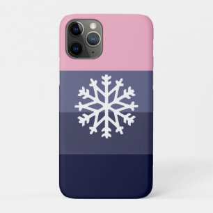 Modern Holiday Snowflake Purple Pink Color Block iPhone 11 Pro Case