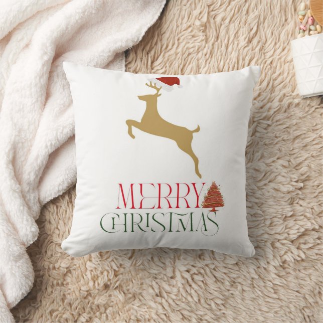 Modern Holiday Throw Pillow Christmas  (Blanket)