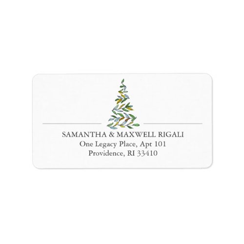 Modern Holiday Tree Address Labels