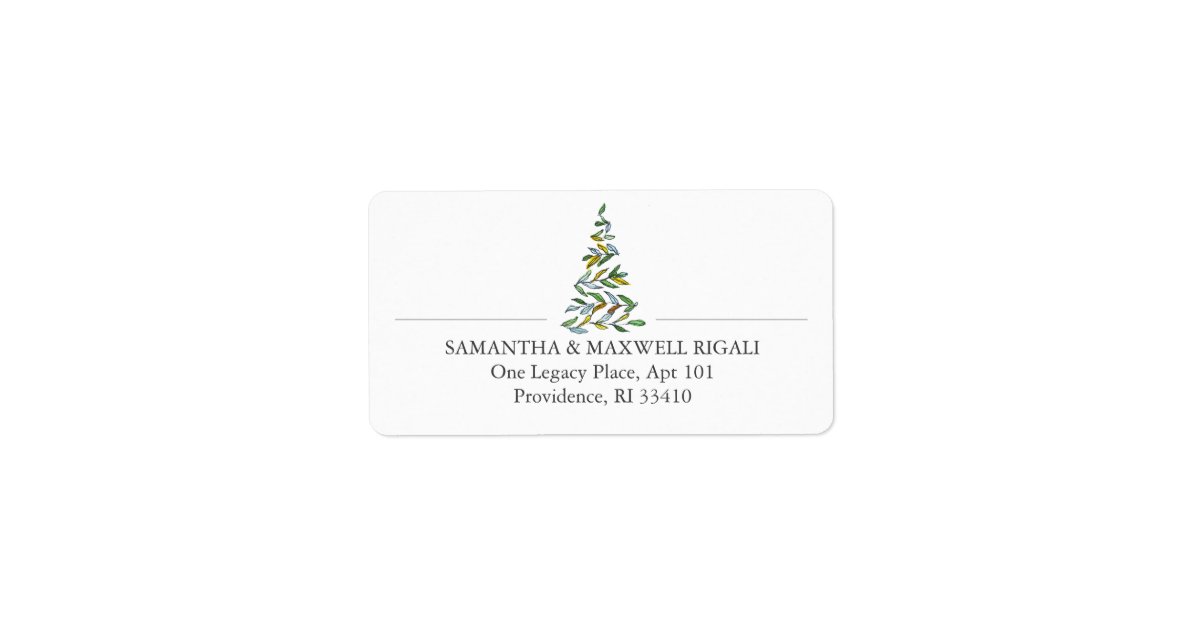 Tree Address Labels Modern Holiday Tree Address Labels | Zazzle