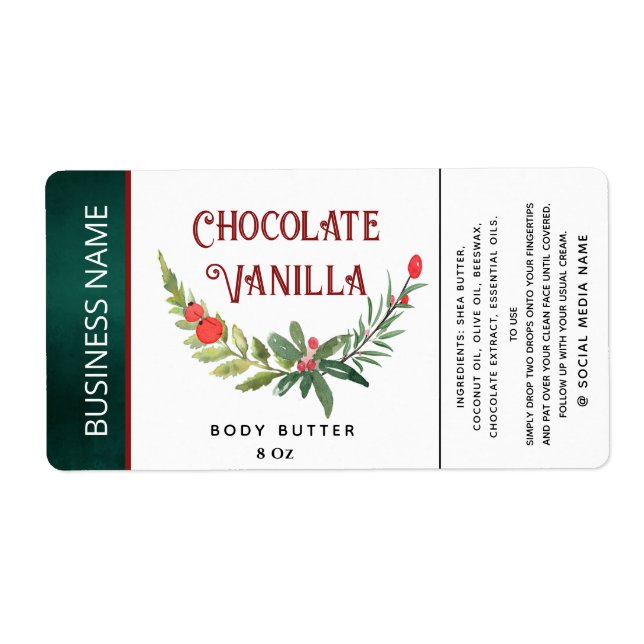 Modern holiday  typography product label (Front)