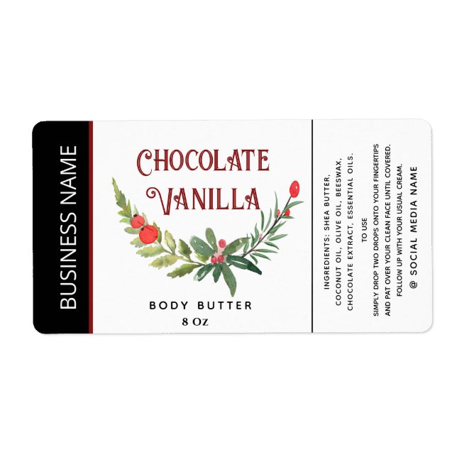 Modern holiday  typography product label (Front)