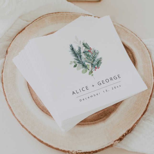 Modern Holiday Wedding  Napkins (Creator Uploaded)