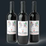 Modern Holiday Whimsical Reindeer Christmas<br><div class="desc">The gift of giving is made easy this holiday season with these unique and modern Christmas bottle labels. The design features a festive reindeer with hanging baubles and "Merry Christmas" script wording. Easily add your custom wording to these holiday labels by using the "Edit this design template" section, or click...</div>