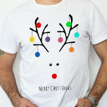 Modern Holiday Whimsical Reindeer Christmas T-Shirt<br><div class="desc">Part of the modern holiday whimsical reindeer Christmas collection this t-shirt is perfect for the daddy of the herd. The template wording can easily be changed to make this t-shirt a totally unique festive gift. Matching baby and mommy reindeer t-shirts can be found in the collection along with other items...</div>