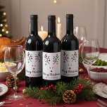 Modern Holiday Whimsical Reindeer Christmas Wine Label<br><div class="desc">The gift of giving is made easy this holiday season with these unique and modern Christmas bottle labels. The design features a festive reindeer with hanging baubles and "Merry Christmas" script wording. Easily add your custom wording to these holiday labels by using the "Edit this design template" section, or click...</div>