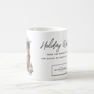 Modern Holiday Wishes Business Add Logo Coffee Mug