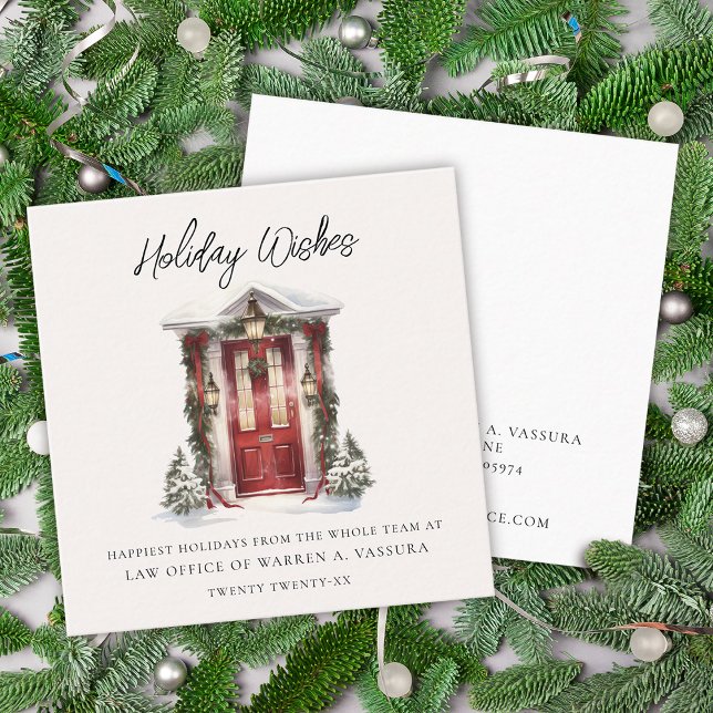 Modern Holiday Wishes Business Square Business Card (Modern Holiday Wishes Business Square Business Card)