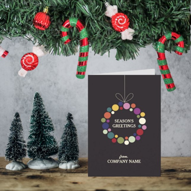 Modern Holiday Wreath Corporate Christmas Card (Creator Uploaded)
