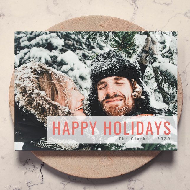 Modern Holidays | Selfie Christmas Couple Photo Holiday Card (Creator Uploaded)