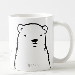 Modern Holidays Winter Polar Bear  Custom Coffee Mug