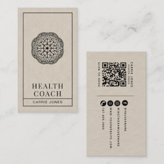 Modern Holistic Health Coach QR Code Business Card