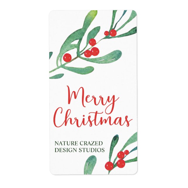 Modern Holly Company Christmas Label (Front)