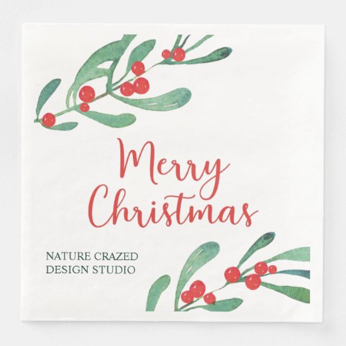 Modern Holly Company Christmas Paper Dinner Napkins