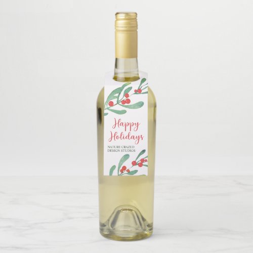 Modern Holly Company Holiday Party Bottle Hanger Tag