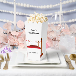 Modern Hollywood Red Carpet Sweet 16 Birthday Favor Boxes