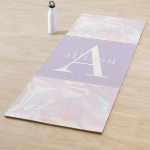 Modern Holograph Pastel Abstract Monogram Yoga Mat