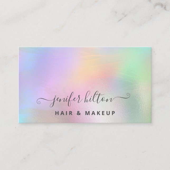 Modern holographic  abstract signature business ca business card (Front)