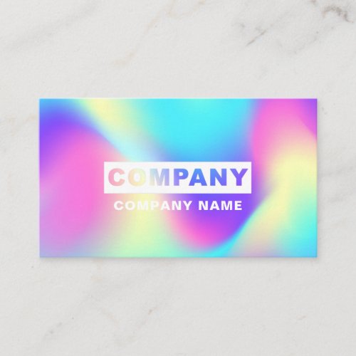 Modern Holographic Abstract Sky Pastel Rainbow Bus Business Card