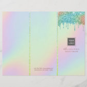 Modern Holographic Beauty Salon Tri-Fold Bruchures (Front)