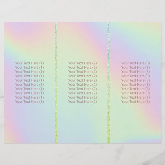 Modern Holographic Beauty Salon Tri-Fold Bruchures (Back)