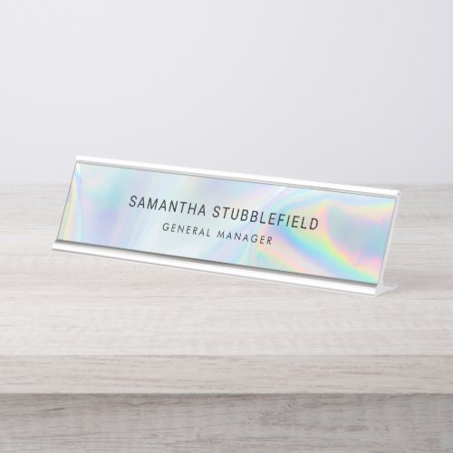 Modern Holographic Business Employees Desk Name Plate